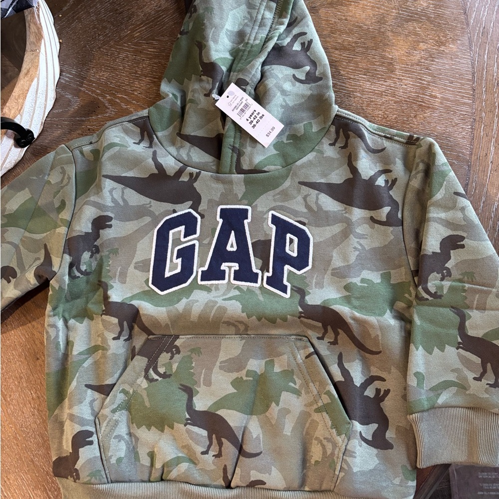 GAP Green Camouflage Dinosaur Hoodie